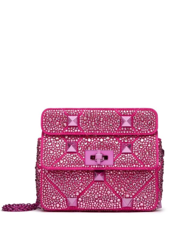 Valentino Garavani  small Roman Stud crystal-embellished shoulder bag