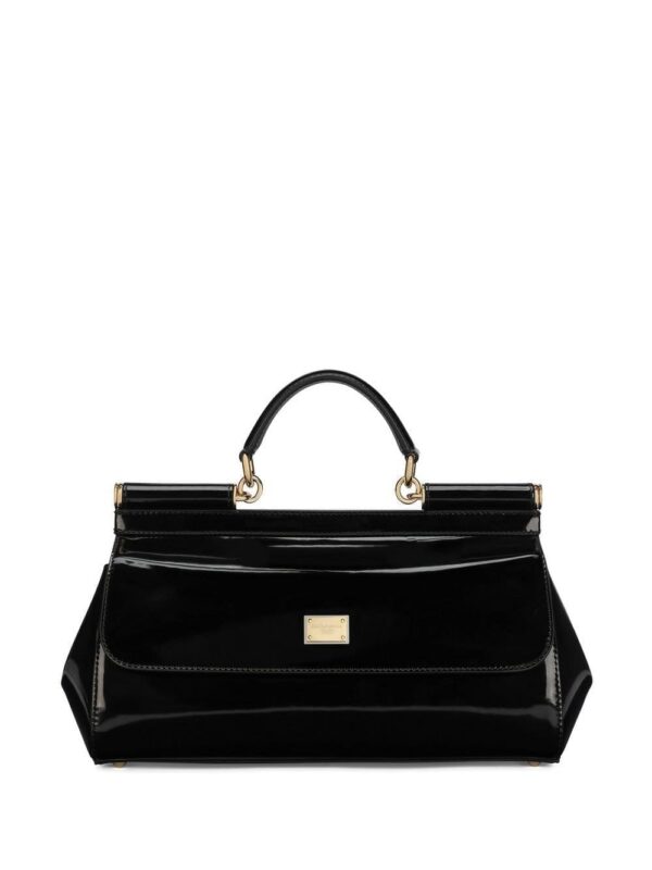 18665549_40412805_1000.jpg Dolce & Gabbana Elongated Sicily patent leather top-handle bag