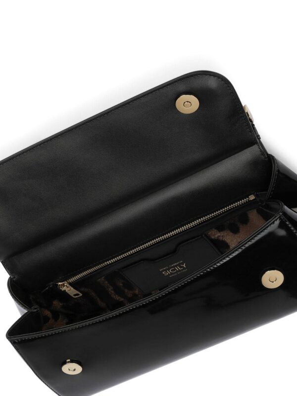 18665549_40412816_1000.jpg Dolce & Gabbana Elongated Sicily patent leather top-handle bag