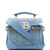 18683022_40570945_1000.jpg Balmain monogram-jacquard denim tote bag