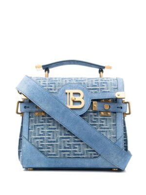 18683022_40570945_1000.jpg Balmain monogram-jacquard denim tote bag