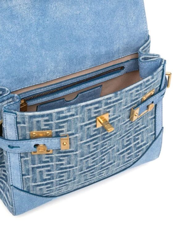 18683022_40571151_1000.jpg Balmain monogram-jacquard denim tote bag