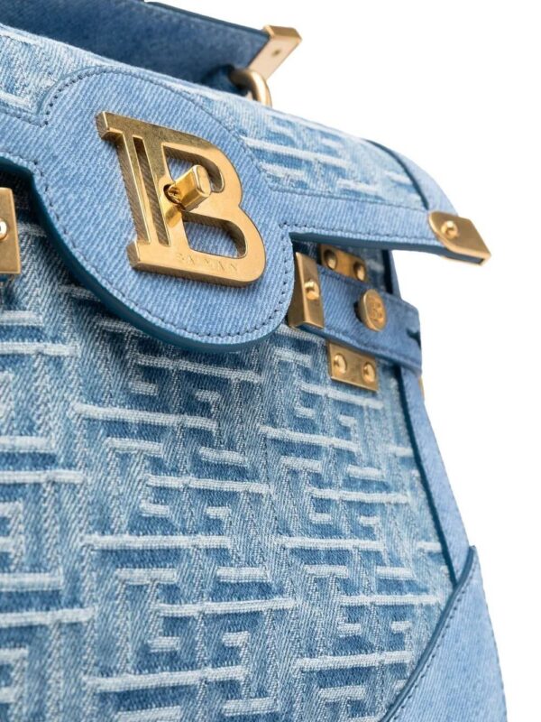 18683022_40572095_1000.jpg Balmain monogram-jacquard denim tote bag
