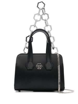 18697553_42120853_1000-1.jpg Philipp Plein logo-plaque satin-finish tote bag