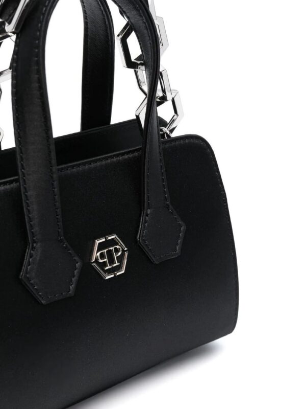 Phillip plein logo-plaque satin-finish tote bag