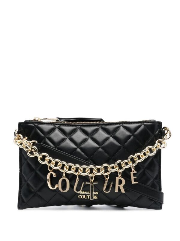 18808243_40907795_1000.jpg Versace logo-charm quilted clutch bag