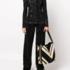 Stella McCartney chevron-pattern faux-fur tote bag