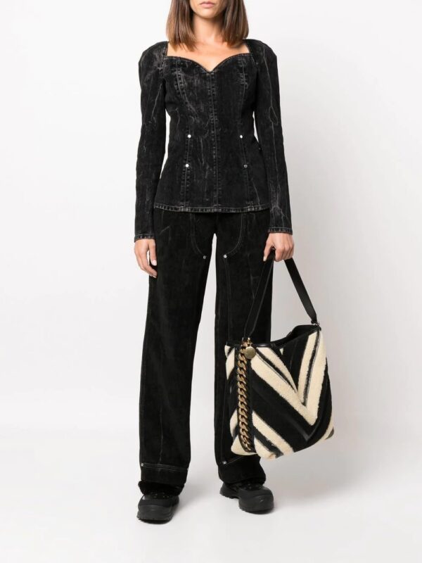 Stella McCartney chevron-pattern faux-fur tote bag