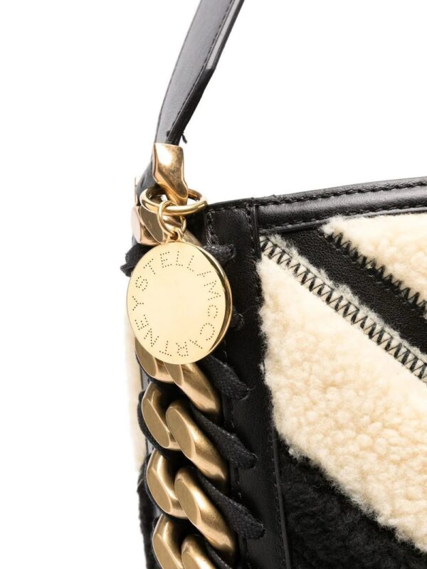 Stella McCartney chevron-pattern faux-fur tote bag