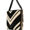 Stella McCartney chevron-pattern faux-fur tote bag