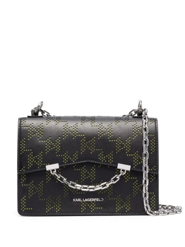 18828227_40950624_1000_eea76a97-5e7d-4b42-8c8f-eb53632283ff.jpg Karl Lagerfeld perforated-logo leather shoulder bag