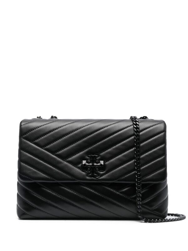Tory Burch logo-plaque quilted shoulder bag