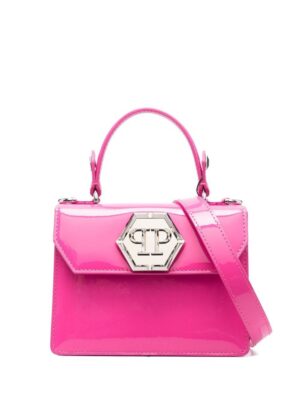 18865678_43877414_1000.jpg Philipp Plein logo-plaque patent-leather handbag
