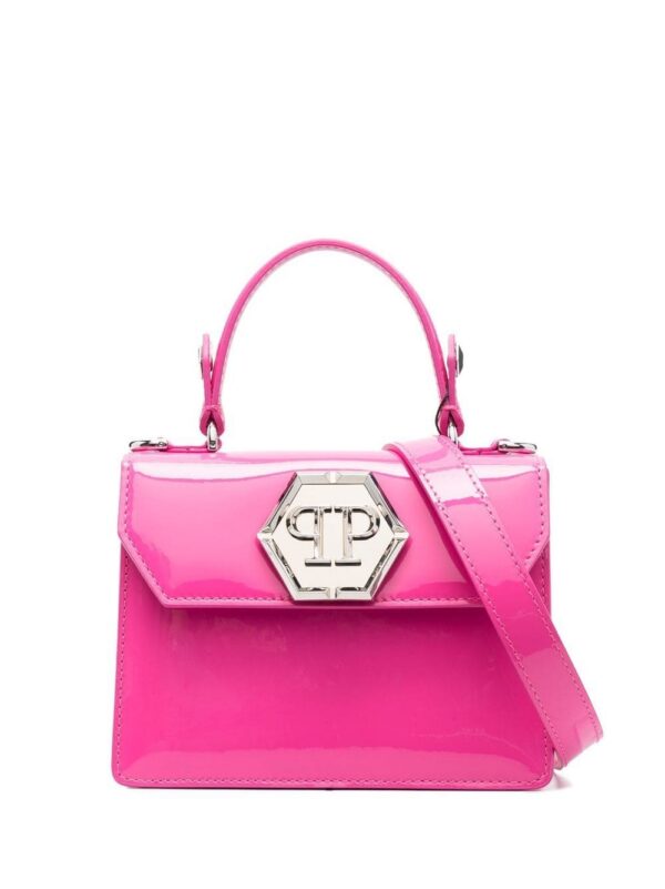 18865678_43877414_1000.jpg Philipp Plein logo-plaque patent-leather handbag