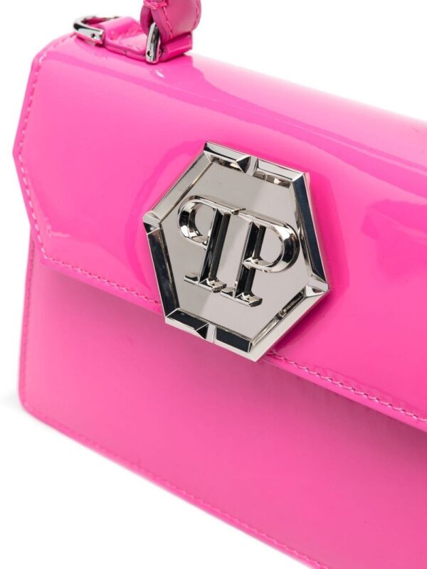 18865678_43878678_1000.jpg Philipp Plein logo-plaque patent-leather handbag