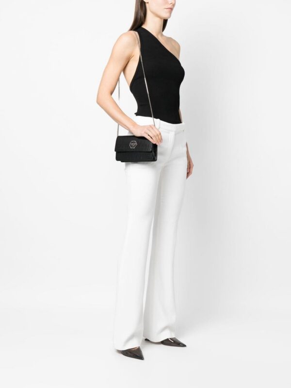 Philipp Plein Superheroin crocodile-embossed clutch bag
