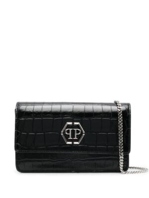 18867119_43881447_1000.jpg Philipp Plein Superheroin crocodile-embossed clutch bag