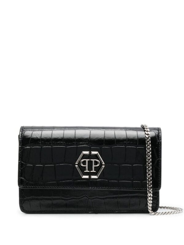Philipp Plein Superheroin crocodile-embossed clutch bag