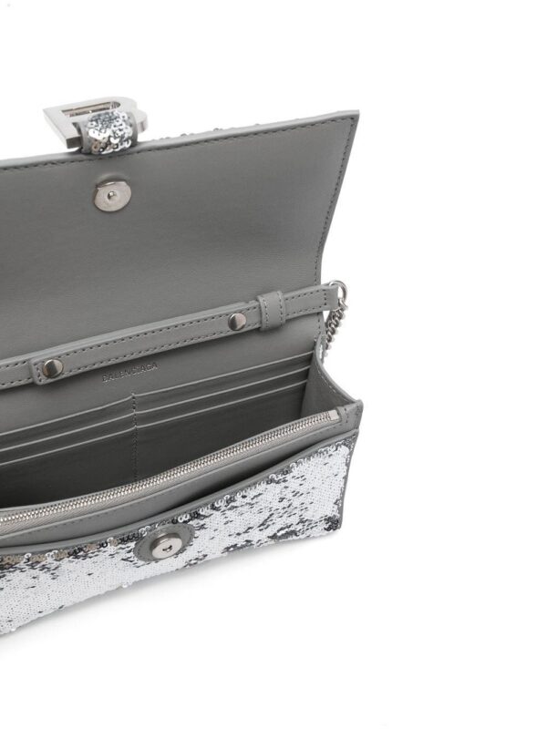 Balenciaga Hourglass sequin-detail chain wallet