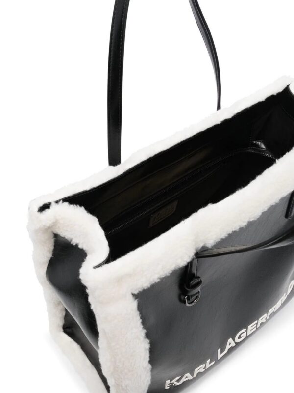 19003546_41427707_1000.jpg Karl Lagerfeld K/Skuare shearling-trim tote bag