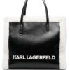 19003546_41427709_1000.jpg Karl Lagerfeld K/Skuare shearling-trim tote bag