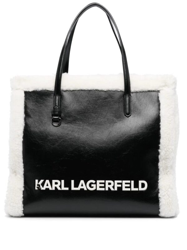 19003546_41427709_1000.jpg Karl Lagerfeld K/Skuare shearling-trim tote bag