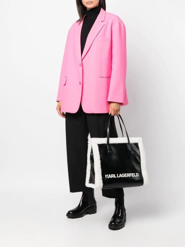19003546_41429568_1000.jpg Karl Lagerfeld K/Skuare shearling-trim tote bag