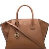 19052425_41663171_1000.jpg Michael Michael Kors logo-plaque leather tote bag
