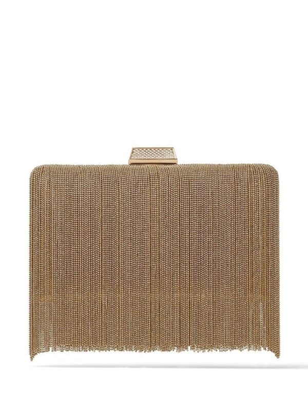 19100625_42379870_1000.jpg Jimmy Choo Clemmie chain fringe clutch bag