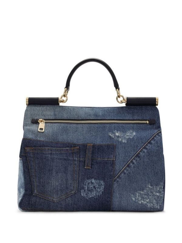 19171495_43251323_1000.jpg Dolce & Gabbana Sicily Soft patchwork-denim top-handle bag