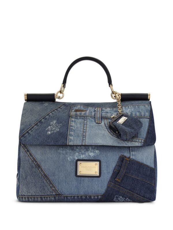 19171495_43251327_1000.jpg Dolce & Gabbana Sicily Soft patchwork-denim top-handle bag