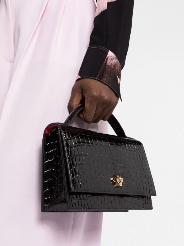 Alexander McQueen Skull crocodile-embossed shoulder bag