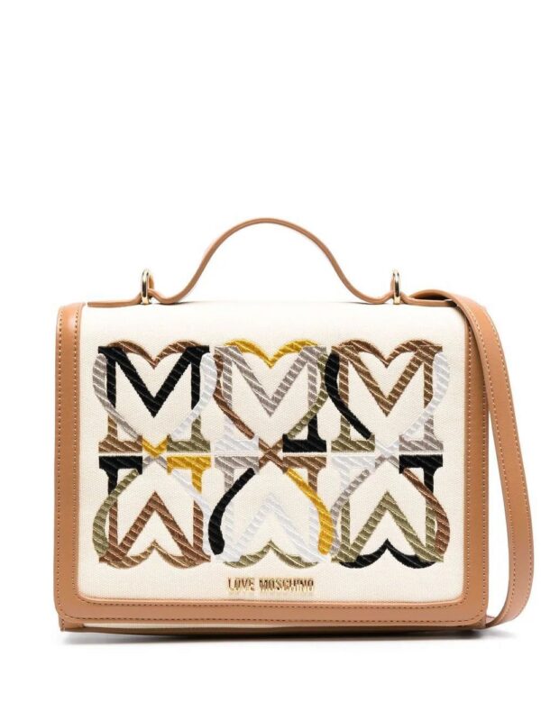 19292047_42346868_1000.jpg Love Moschino embroidered-motif canvas tote bag