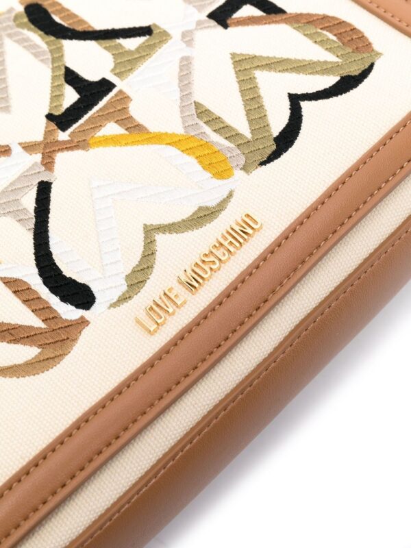 19292047_42348577_1000.jpg Love Moschino embroidered-motif canvas tote bag