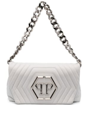 19331358_43976257_1000.jpg Philipp Plein Hexagon logo-plaque quilted shoulder bag