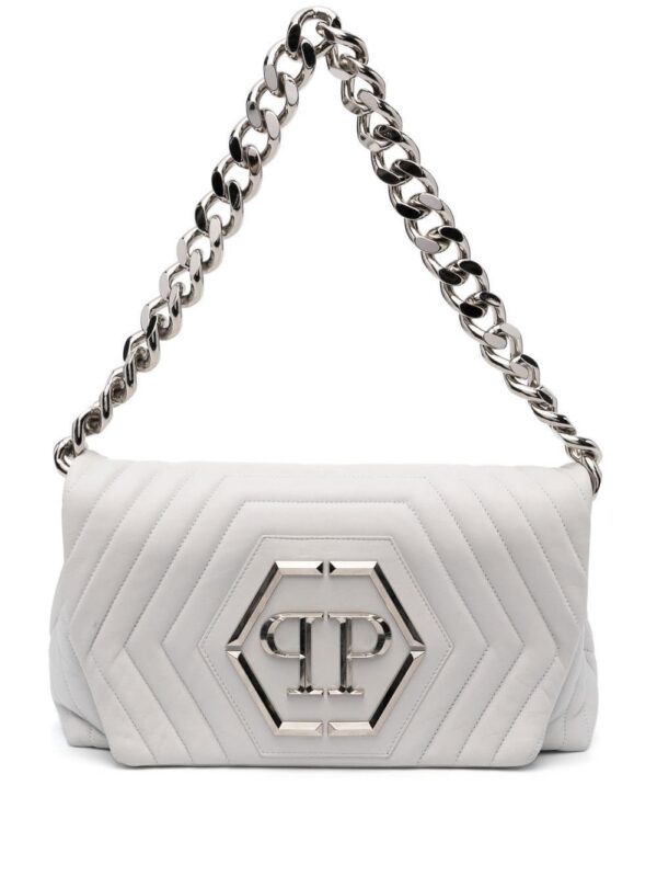 19331358_43976257_1000.jpg Philipp Plein Hexagon logo-plaque quilted shoulder bag