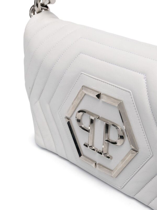 19331358_43976262_1000.jpg Philipp Plein Hexagon logo-plaque quilted shoulder bag