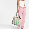 19346308_42534619_1000.jpg Stella McCartney Logo striped woven tote bag