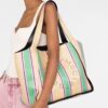 19346308_42534637_1000.jpg Stella McCartney Logo striped woven tote bag