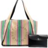 19346308_42535504_1000.jpg Stella McCartney Logo striped woven tote bag