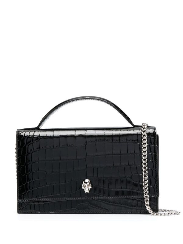 19373547_42603192_1000.jpg Alexander McQueen crocodile-effect patent leather shoulder bag