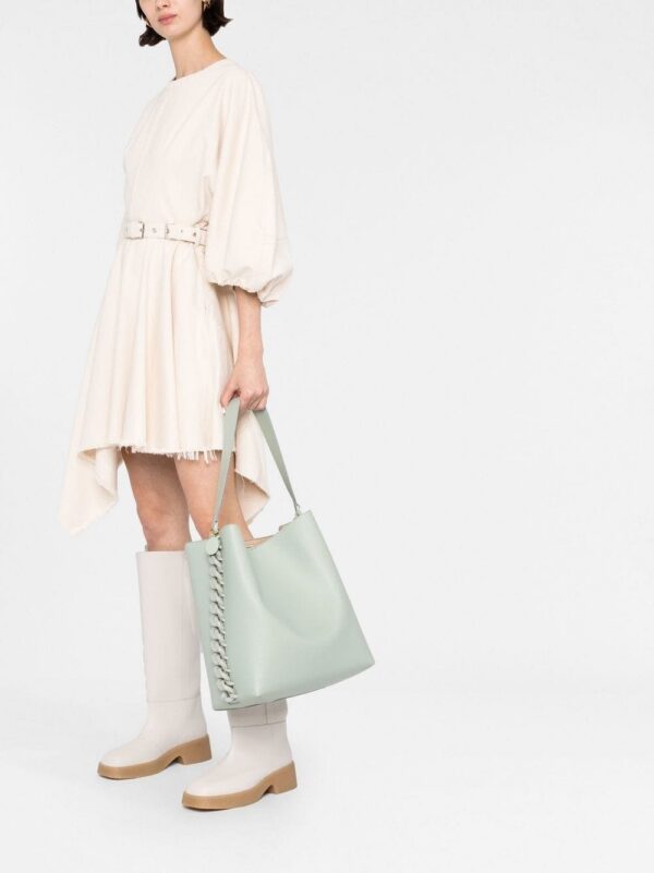 19385047_42613938_1000.jpg Stella McCartney Frayme chain link-trim tote bag