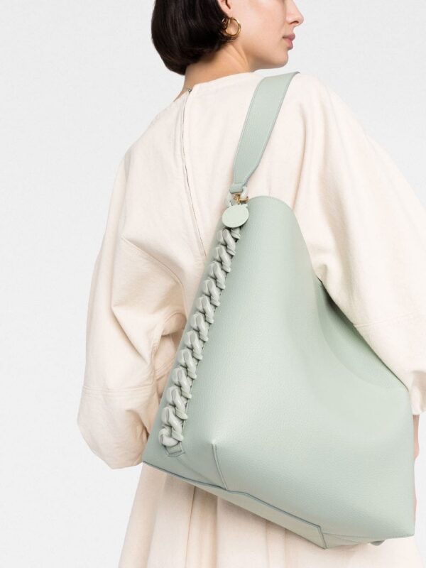 19385047_42614583_1000.jpg Stella McCartney Frayme chain link-trim tote bag
