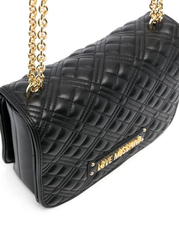 19401558_43264570_1000.jpg Love Moschino logo-plaque quilted shoulder bag