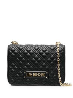 19401558_43264580_1000.jpg Love Moschino logo-plaque quilted shoulder bag