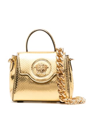 19409555_50034282_1000.jpg Versace small La Medusa python-effect tote bag
