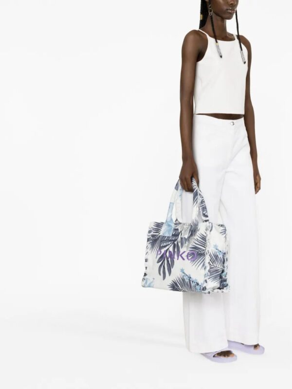 PINKO  logo-embroidered beach bag
