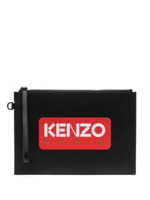 19434008_43265243_1000_339b5424-d0c2-45ad-86cf-e11951c82d29.jpg Kenzo logo leather clutch bag