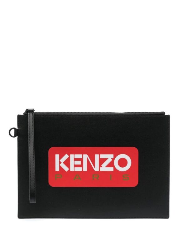 19434008_43265243_1000_339b5424-d0c2-45ad-86cf-e11951c82d29.jpg Kenzo logo leather clutch bag