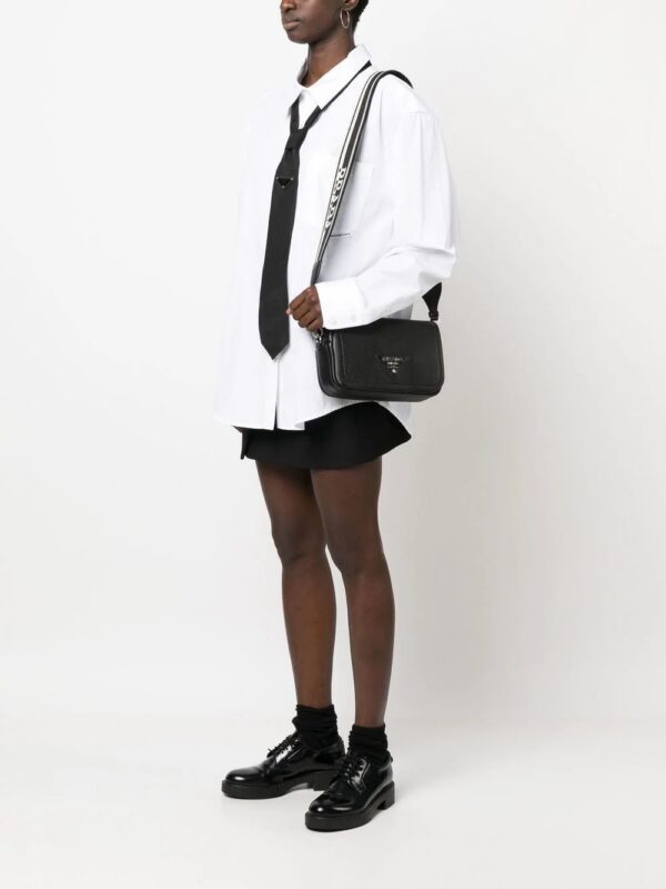 Prada  logo-plaque leather satchel bag